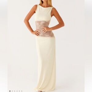 Peppermayo‎ Lucinda Maxi Dress Yellow (Ivory) size 6 New With Tags